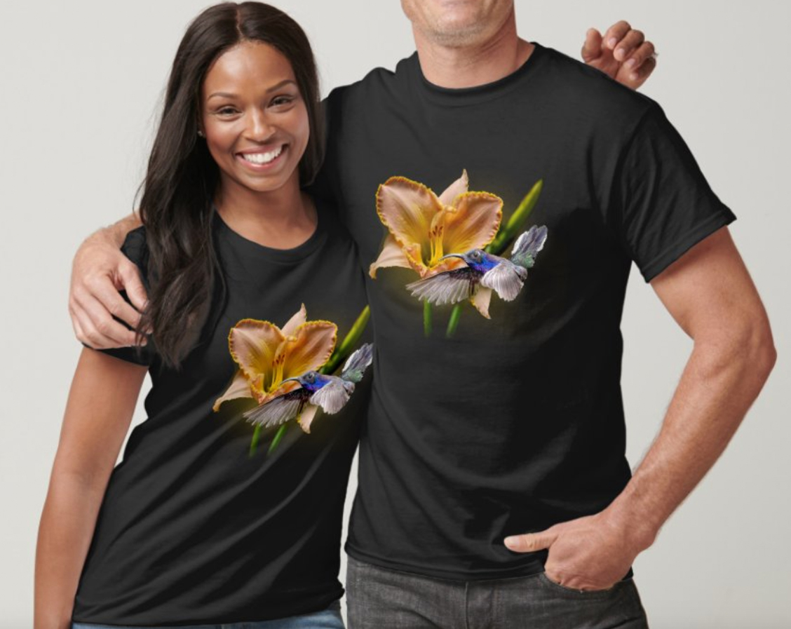 Humming bird on lilly